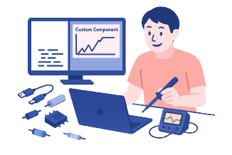 機械作業をしているイラスト