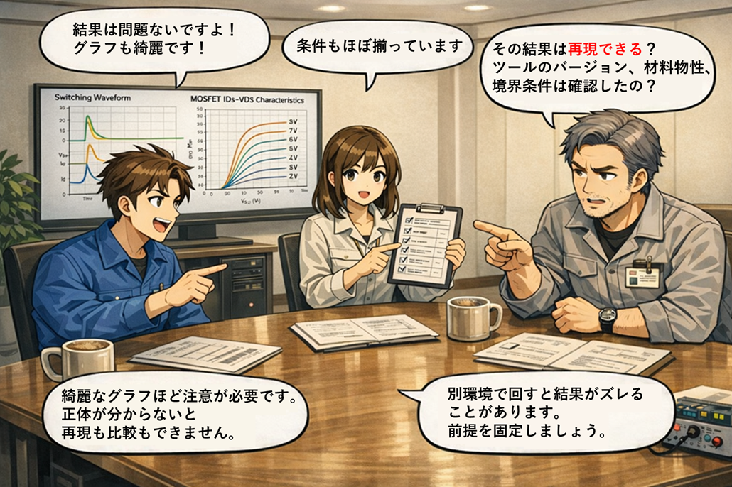 試作レス開発（シミュレーション結果共有）のイメージ図